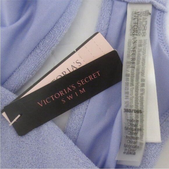 NWT Victoria's Secret Lilac Terry Cloth Underwire Bikini Top Size 38D - Picture 7 of 7